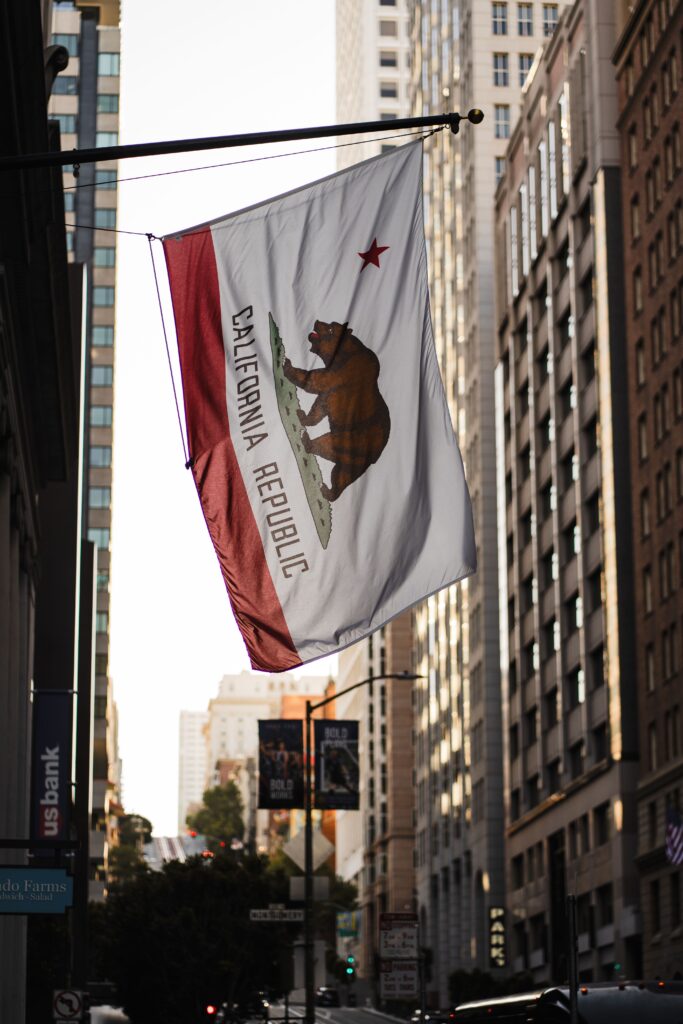 View of California flag